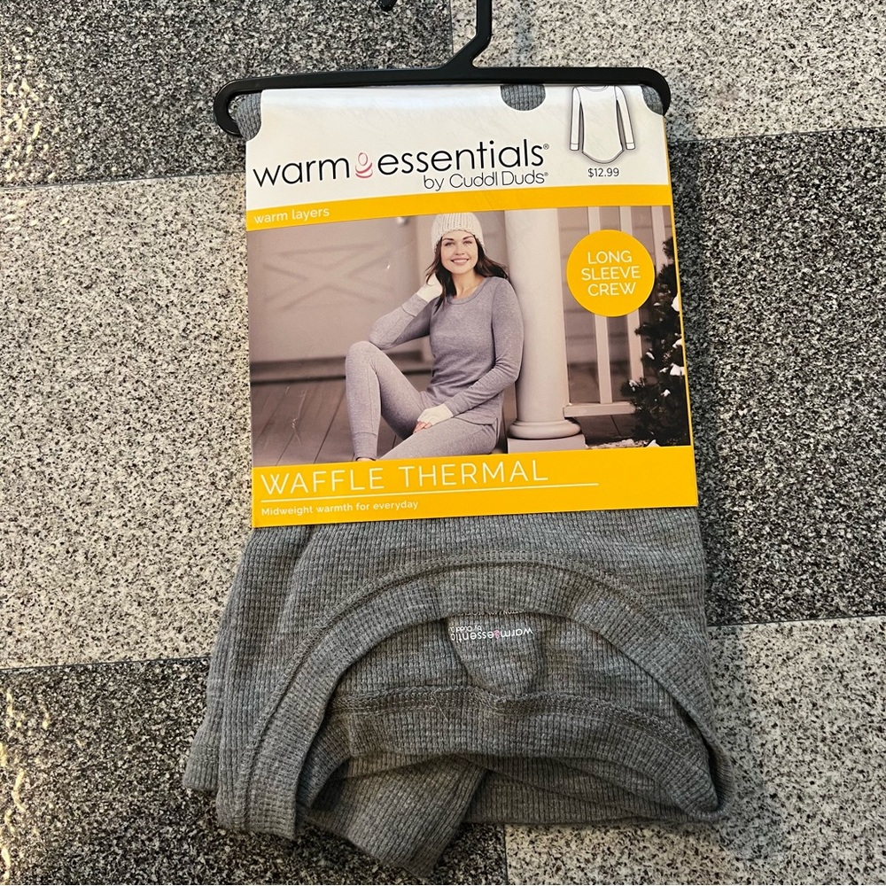 ❤️3/$15 NWT Cuddl Duds Womens Waffle Thermal Long Sleeve Shirt in  Gray, Size XL - Picture 2 of 4
